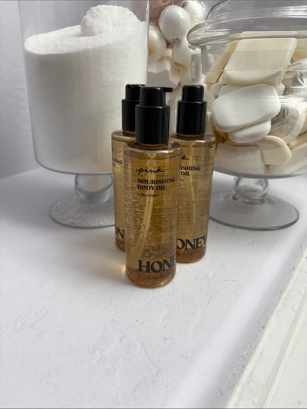 PINK Victoria's Secret Honey  Body Oil Moisturizer lot of 3